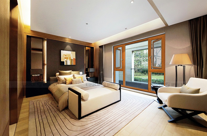 伊盾高效隔音門窗，期待跟你一起共創輝煌！柏林時光平開窗-110mm 肌膚木